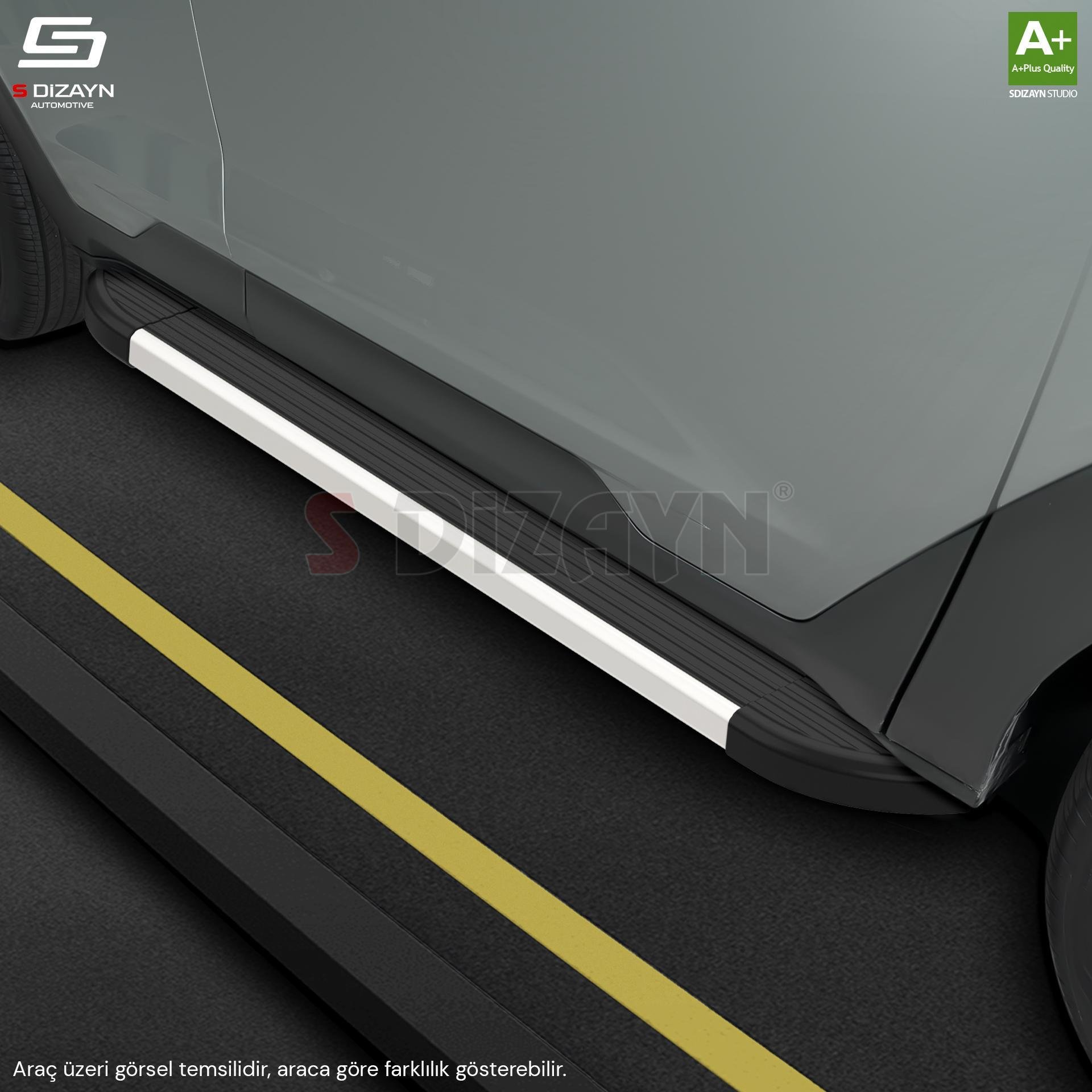 S-Dizayn Opel Combo E Kısa Şase Skyline Aluminyum Yan Basamak 203 Cm 2018 Üzeri A+ Kalite