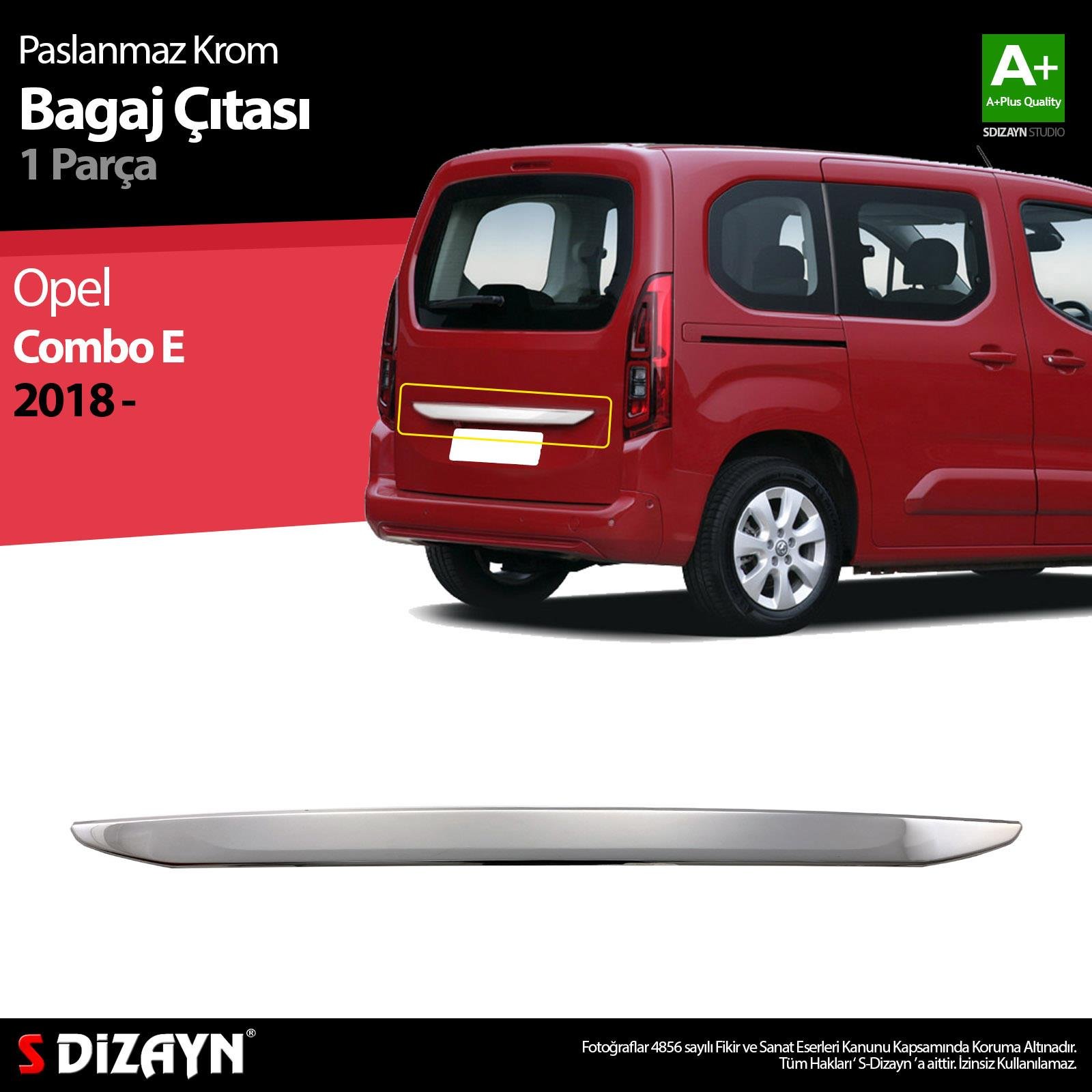 S-Dizayn Opel Combo E Krom Bagaj Çıtası 2018-2023