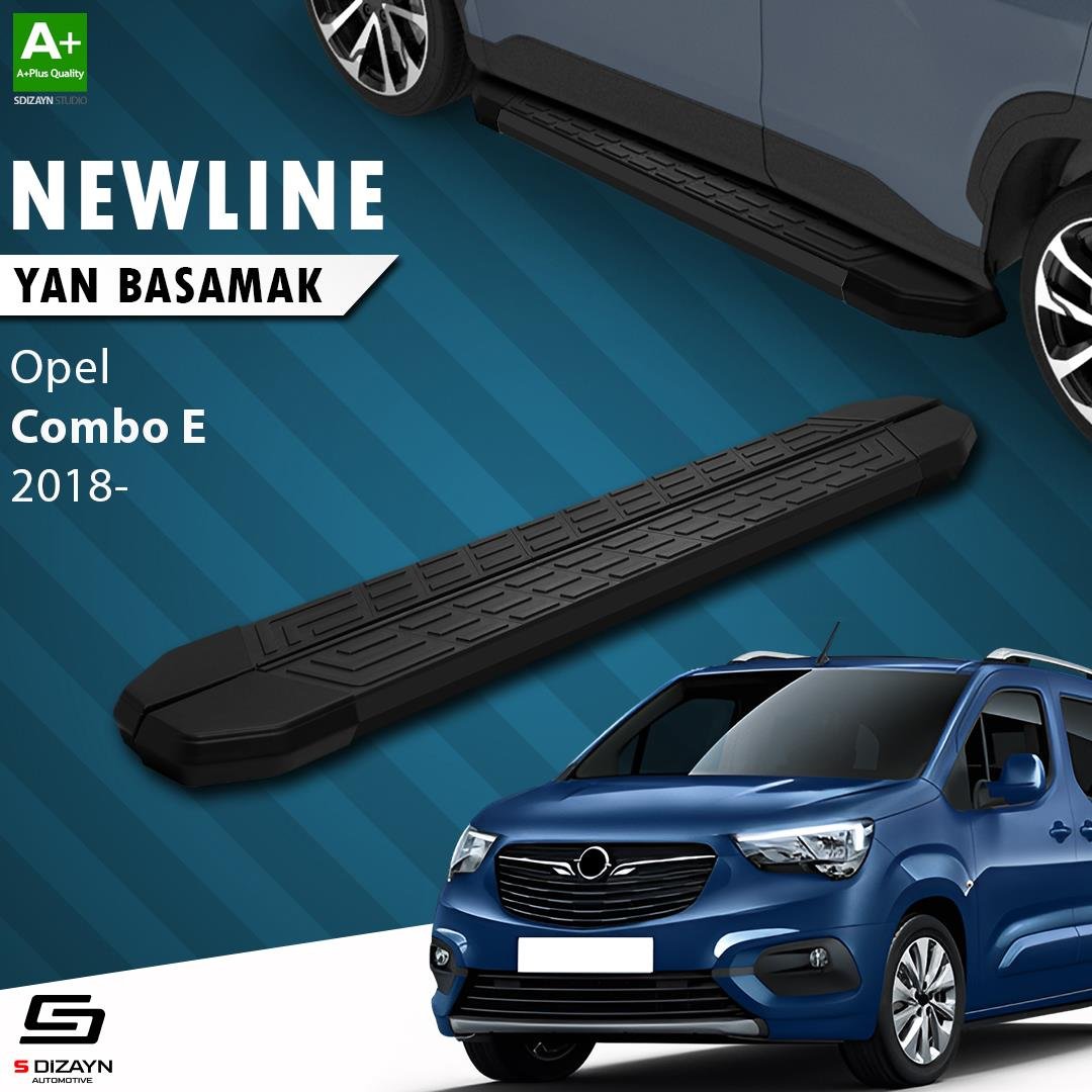 S-Dizayn Opel Combo E NewLine Siyah Yan Basamak 203 Cm 2018 Üzeri A+ Kalite