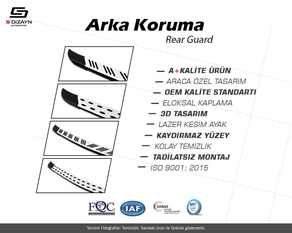 S-Dizayn Opel Combo E TrimLine Gri Arka Koruma 2018 Üzeri