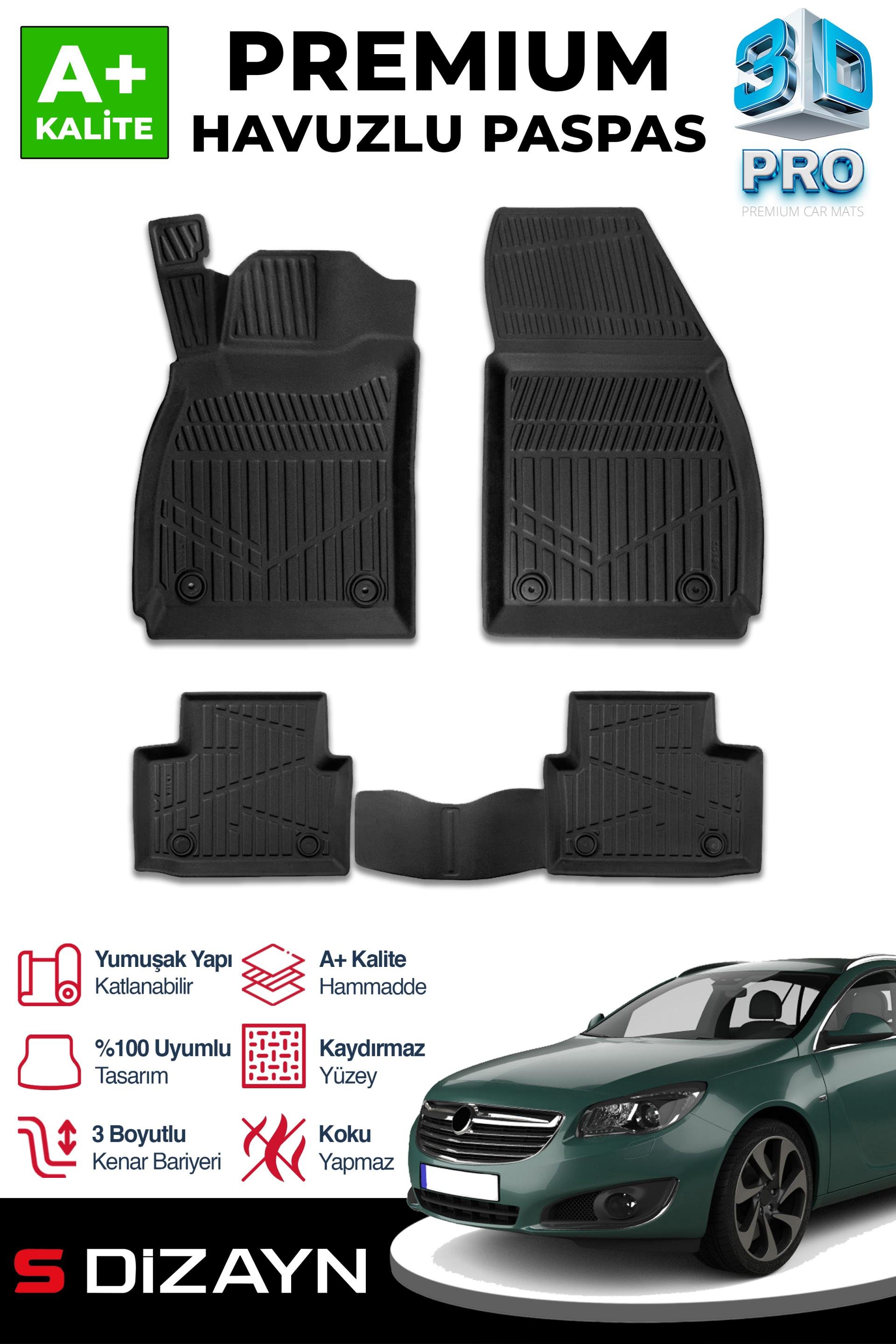 S-Dizayn Opel Insignia 3D Pro Havuzlu Paspas 2012-2017 A+ Kalite