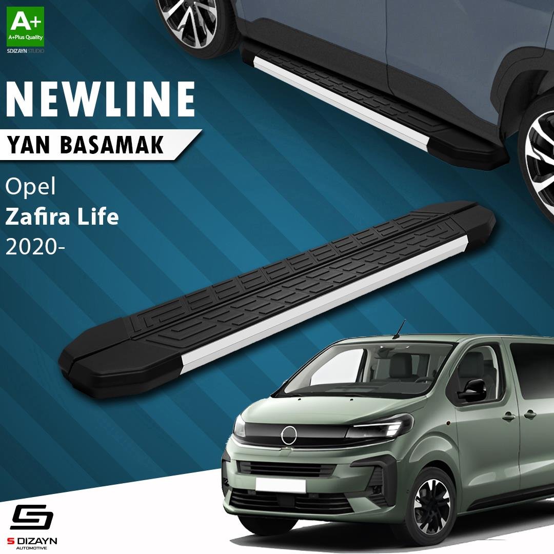 S-Dizayn Opel Zafira Life Uzun Şase NewLine Aluminyum Yan Basamak 243 Cm 2020 Üzeri A+ Kalite