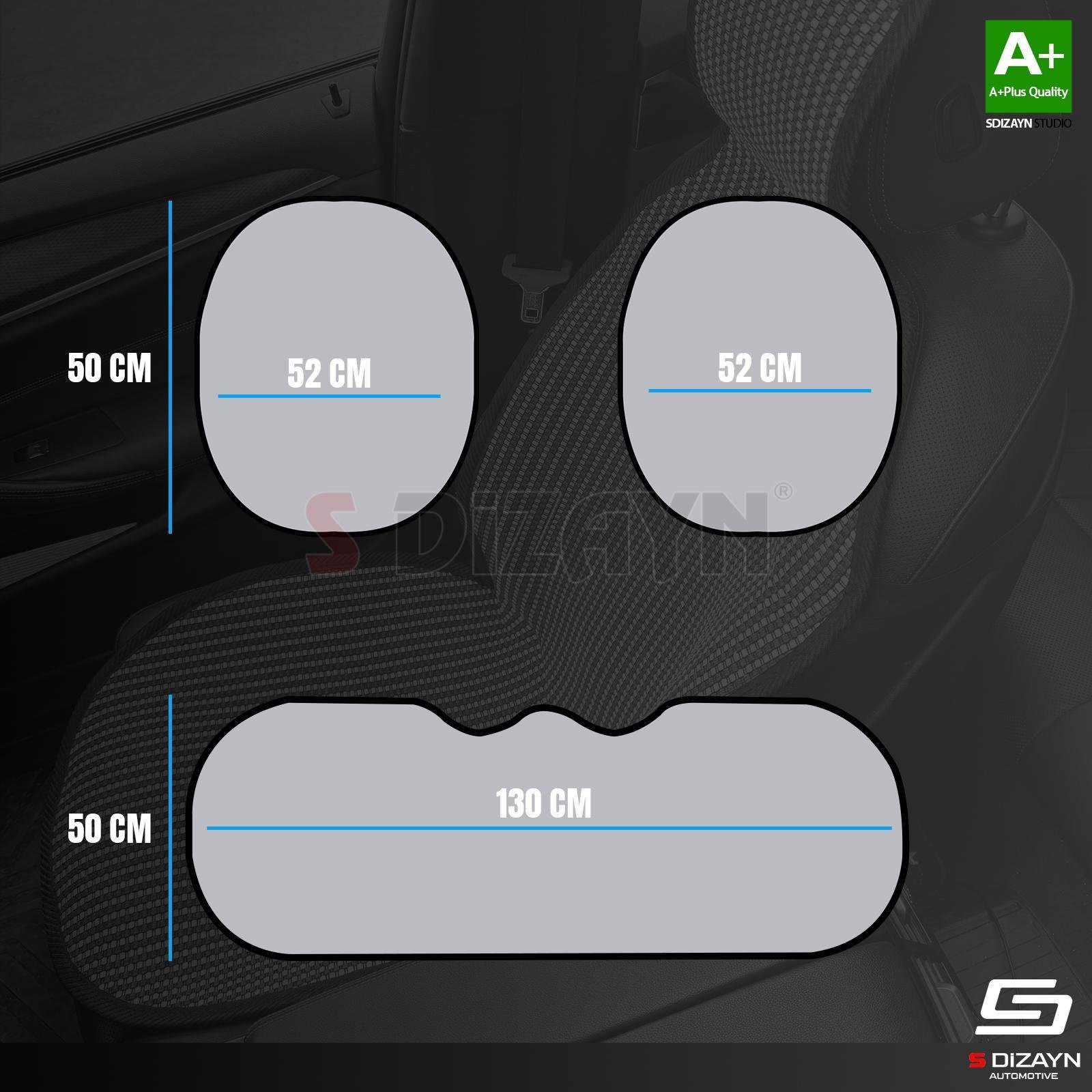 S-Dizayn Oto Koltuk Koruyucu Alt Minder Krem Universal 2+1 Parça Ön Arka A+ Kalite