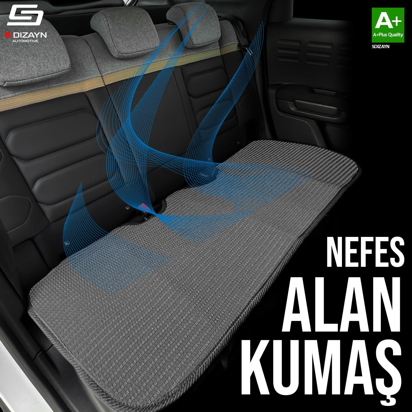 S-Dizayn Oto Koltuk Koruyucu Alt Minder Füme Universal 2+1 Parça Ön Arka A+ Kalite