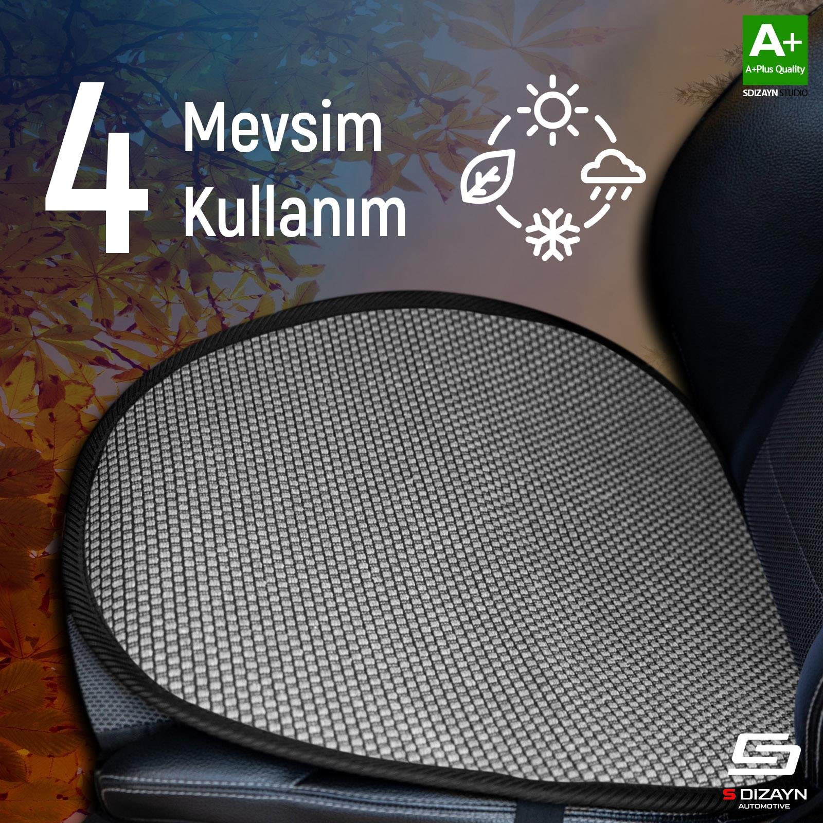 S-Dizayn Oto Koltuk Koruyucu Alt Minder Füme Universal 2+1 Parça Ön Arka A+ Kalite