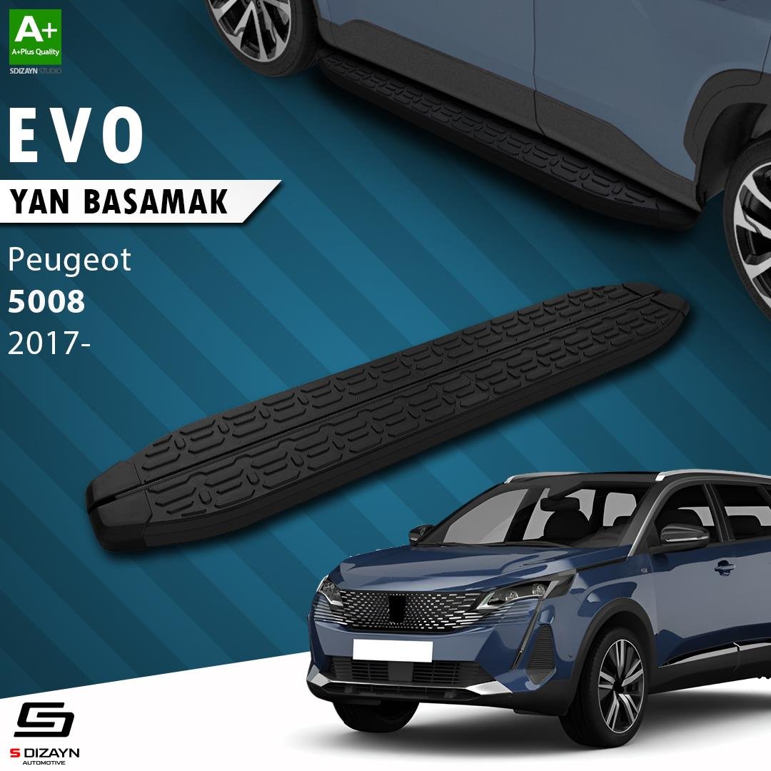 S-Dizayn Peugeot 5008 2 Evo Siyah Yan Basamak 203 Cm 2017-2023 A+ Kalite