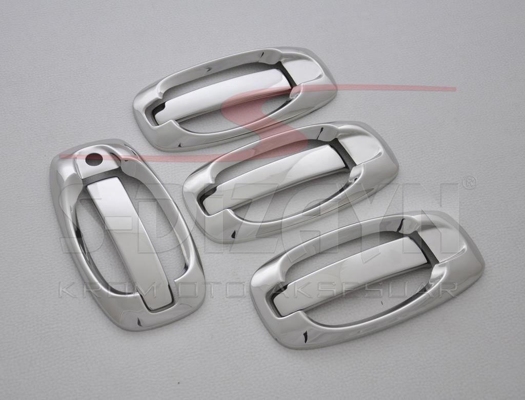 S-Dizayn Peugeot Bipper Krom Kapı Kolu 4 Kapı 8 Prç (Set) 2007-2017