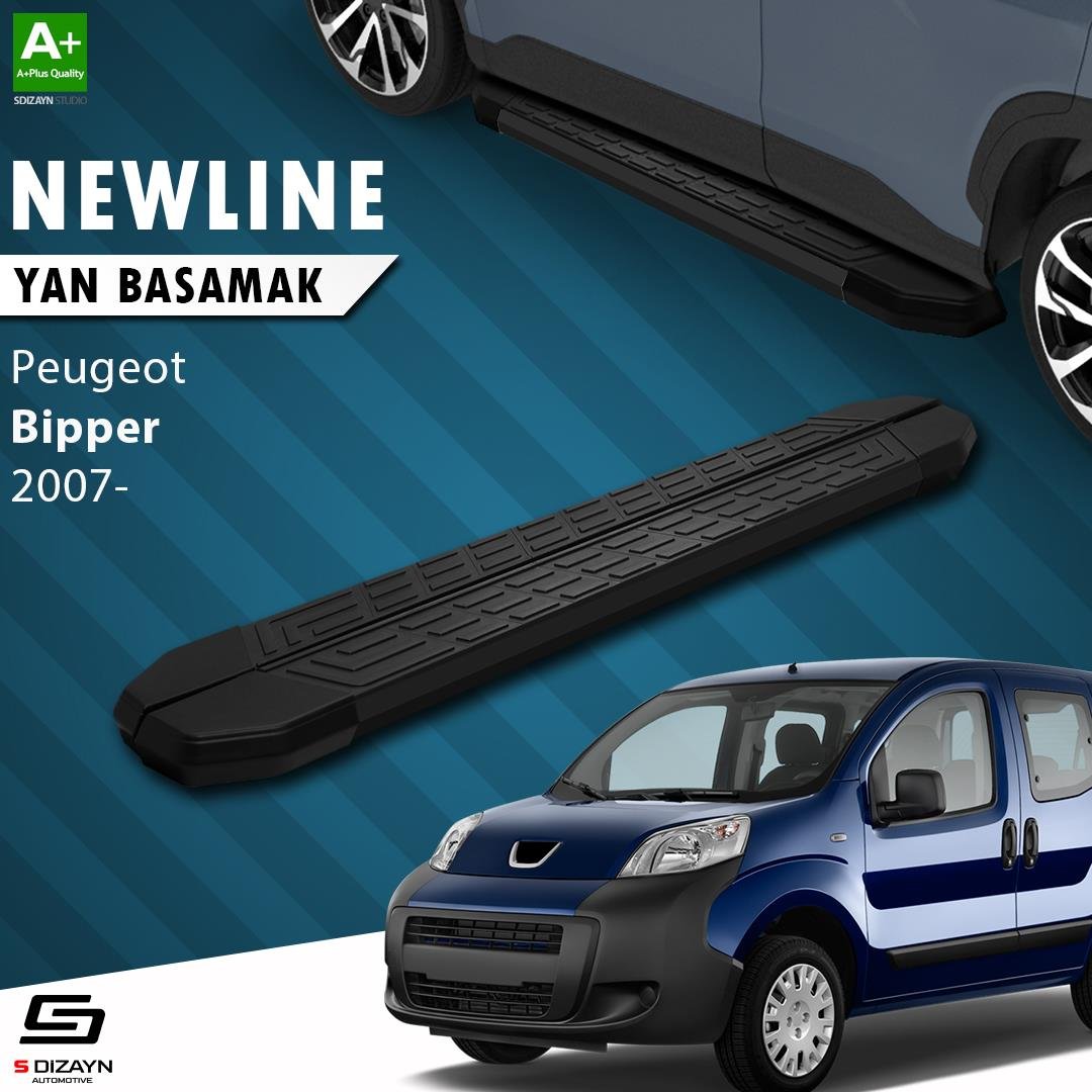 S-Dizayn Peugeot Bipper NewLine Siyah Yan Basamak 173 Cm 2007-2017 A+ Kalite