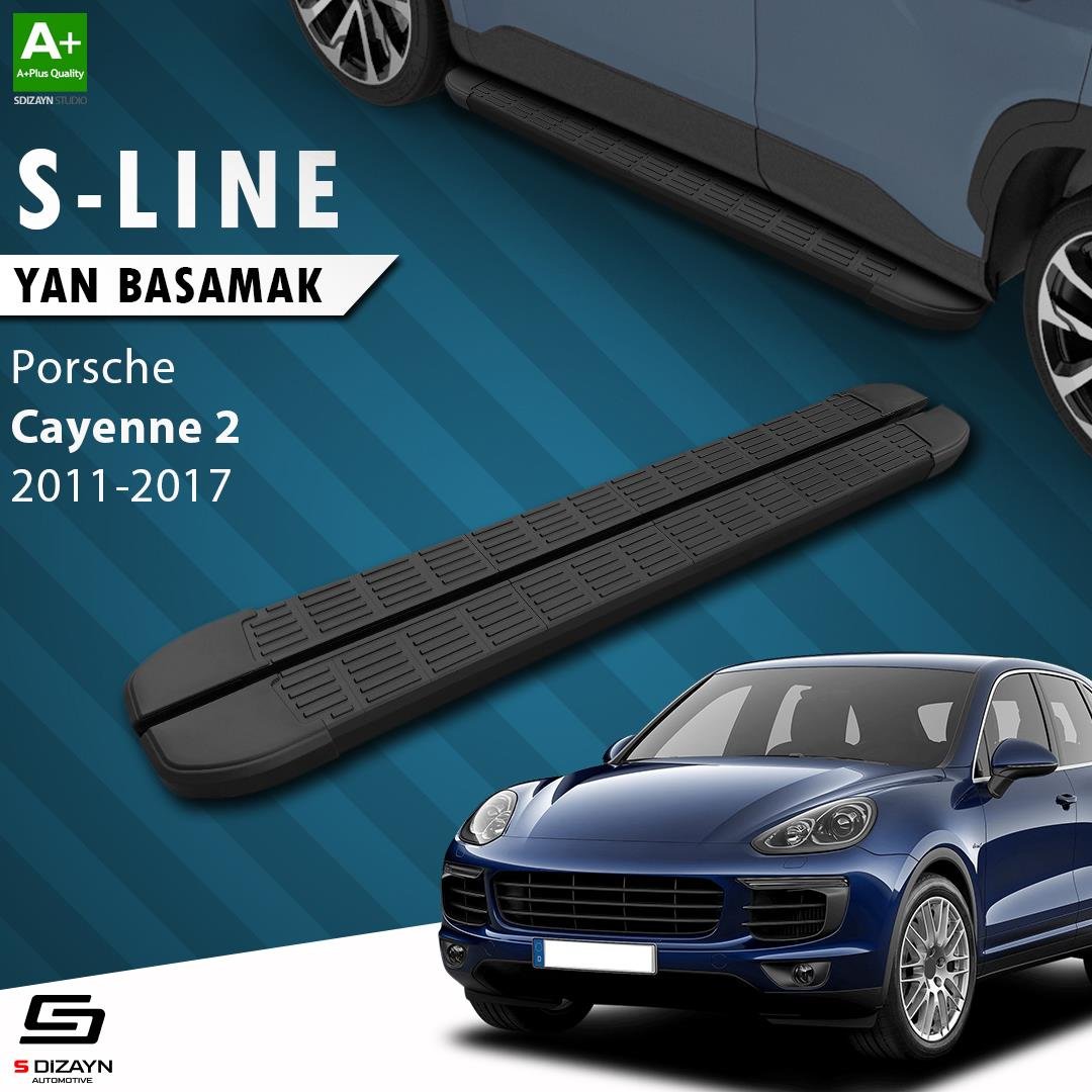 S-Dizayn Porsche Cayenne 2 S-Line Siyah Yan Basamak 193 Cm 2011-2017 A+ Kalite