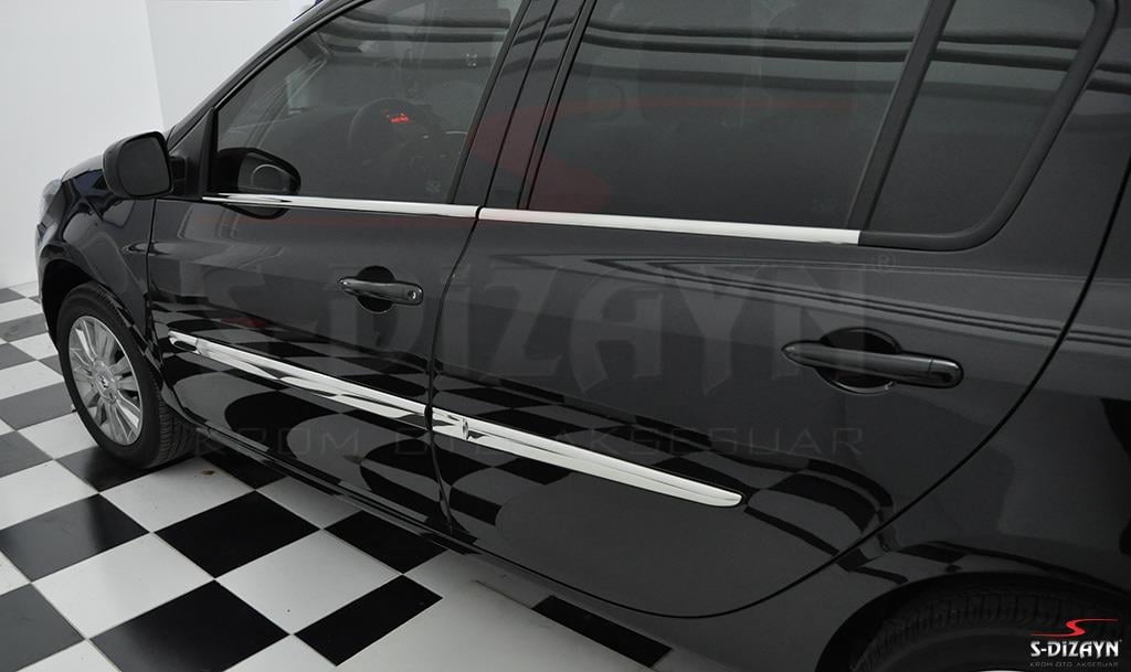 S-Dizayn Renault Clio 3 HB Krom Yan Kapı Çıtası 6 Prç 2006-2012