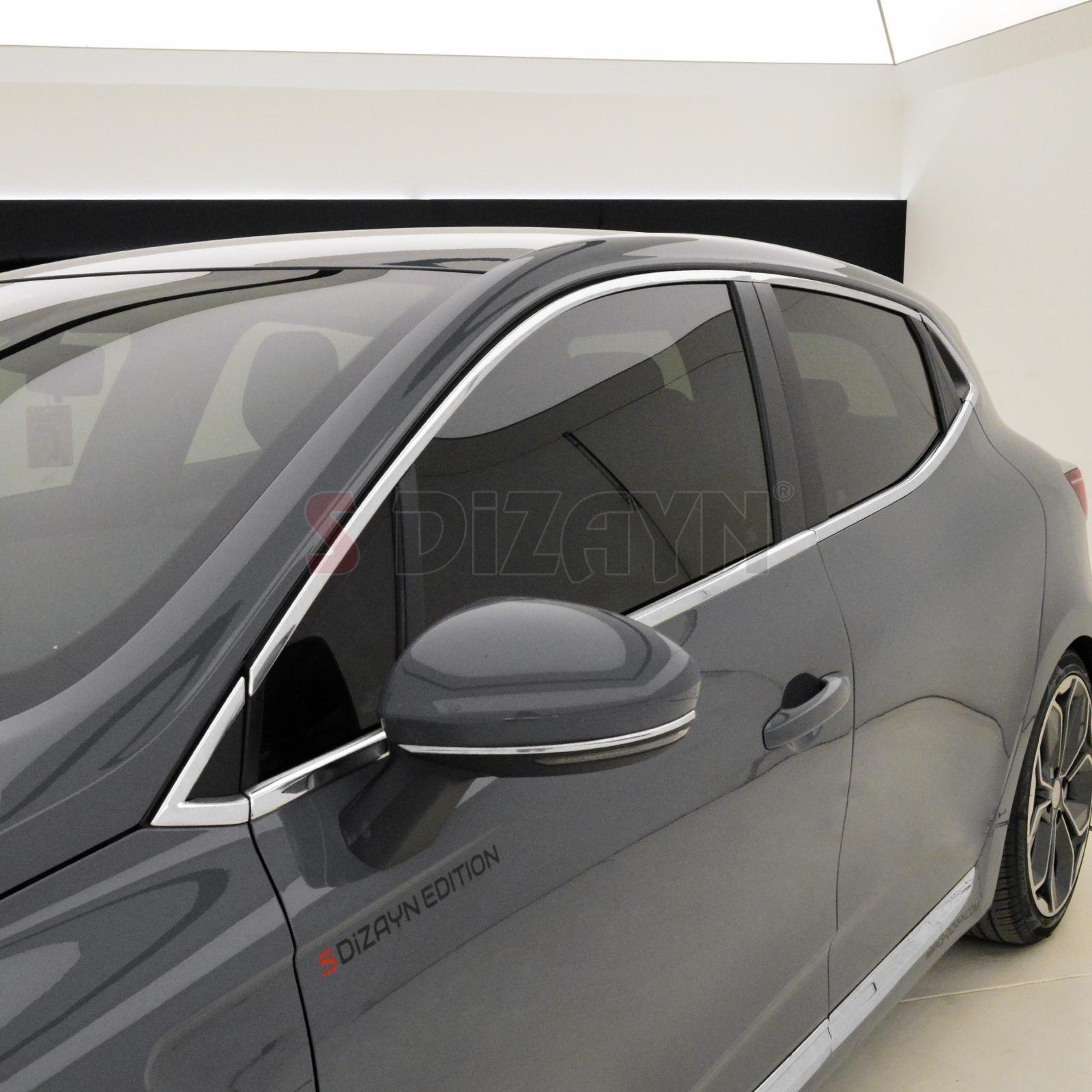S-Dizayn Renault Clio 5 Krom Cam Çerçevesi 12 Prç. 2019 Üzeri A+ Kalite