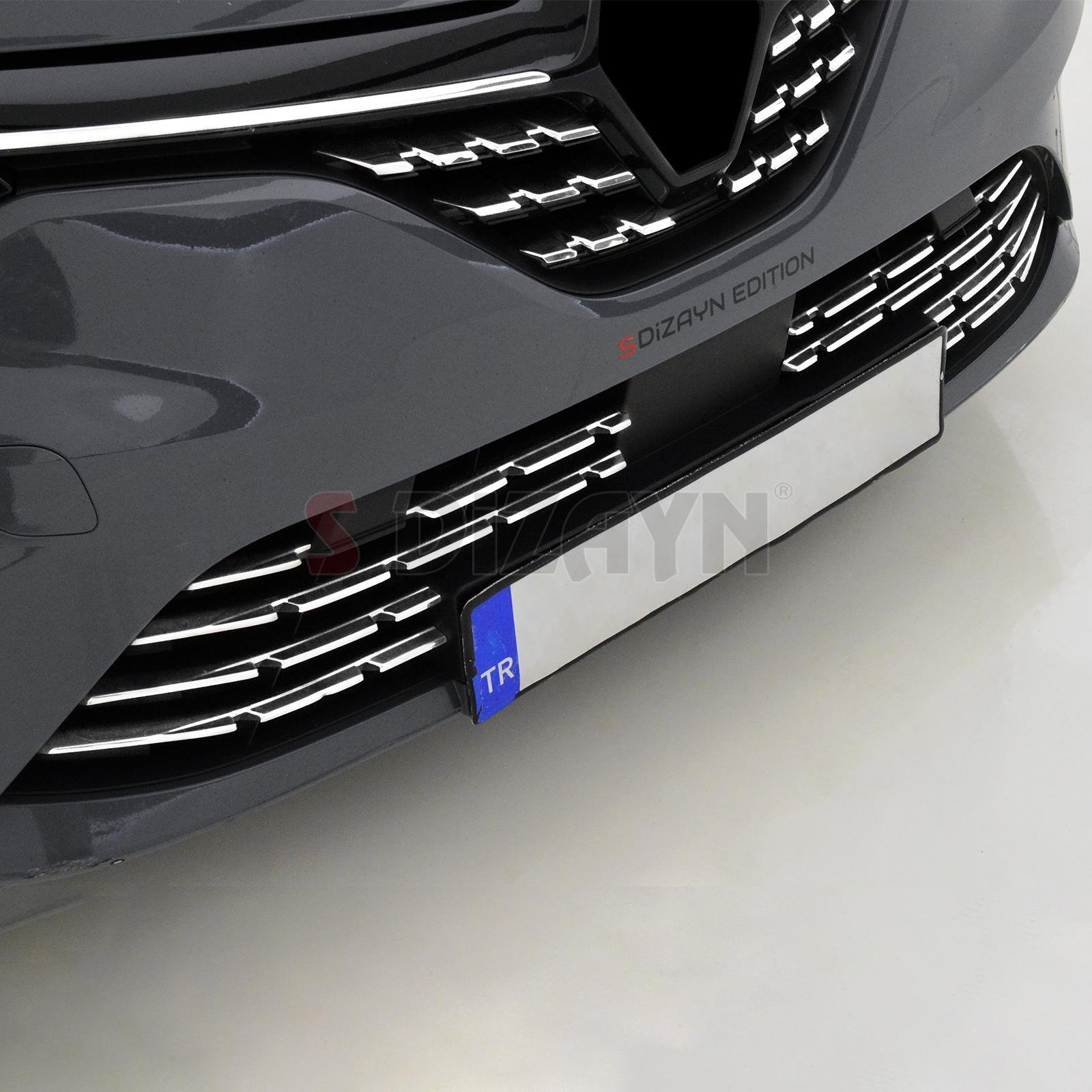 S-Dizayn Renault Clio 5 Krom Ön Tampon Çıtası 10 Prç. 2019 Üzeri