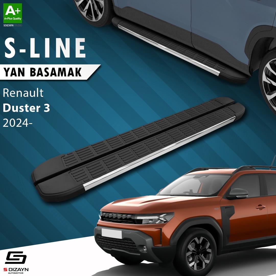 S-Dizayn Renault Duster 3 S-Line Krom Yan Basamak 183 Cm 2024 Üzeri A+ Kalite