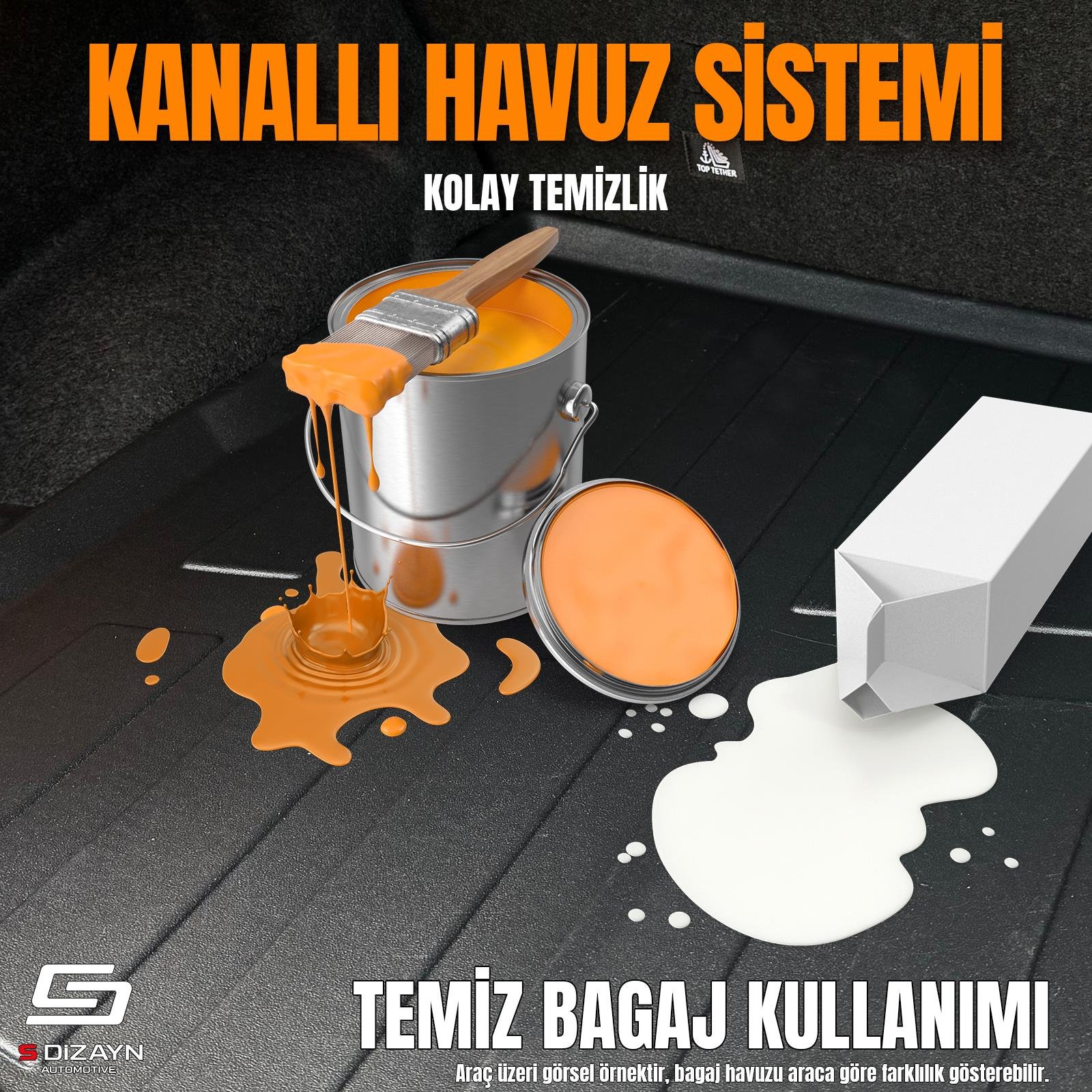 S-Dizayn Renault Duster 4X4 3D Pro Bagaj Havuzu Üst Bagaj 2024 Üzeri A+ Kalite