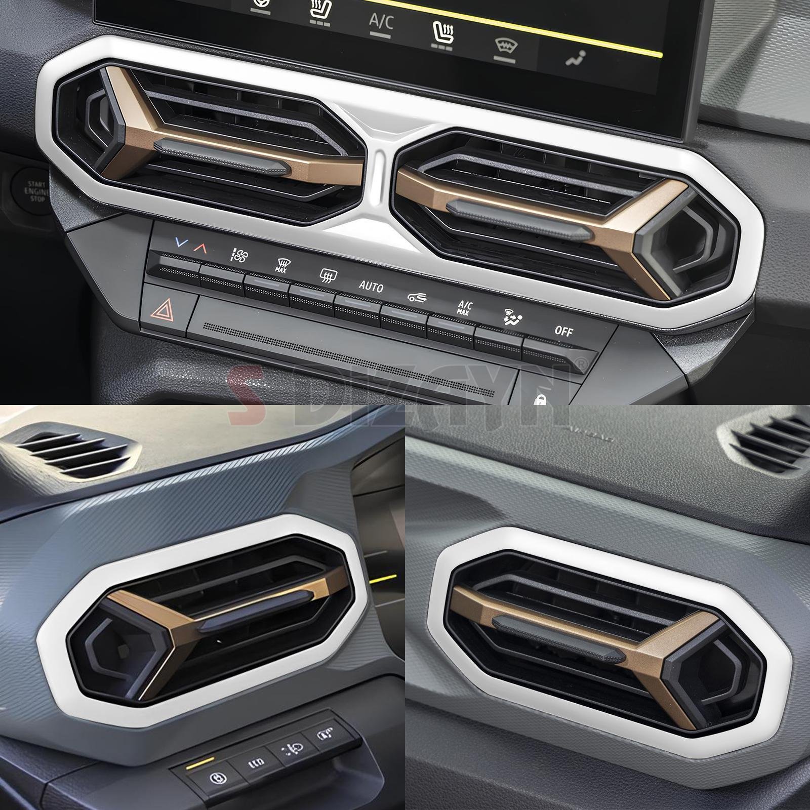 S-Dizayn Renault Duster Krom Havalandırma Çerçevesi 3 Prç. 2024 Üzeri (Mat Krom) A+ Kalite