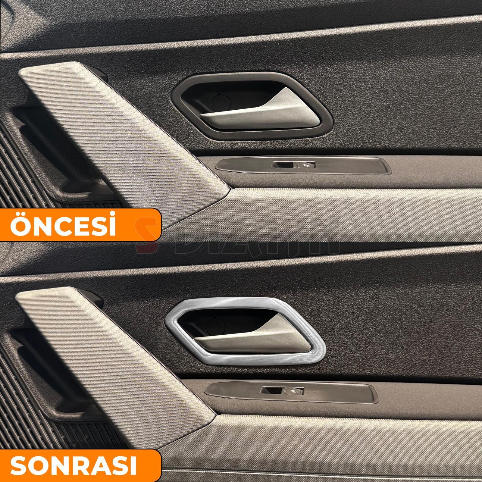 S-Dizayn Renault Duster Krom Havalandırma ve İç Kapı Kolu Çerçevesi 7 Prç. 2024 Üzeri (Mat Krom) A+ Kalite