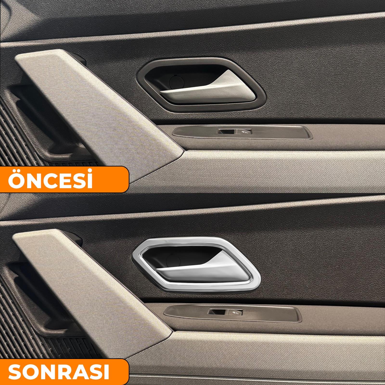 S-Dizayn Renault Duster Krom İç Kapı Kolu Çerçevesi 4 Prç 2024 Üzeri A+ Kalite