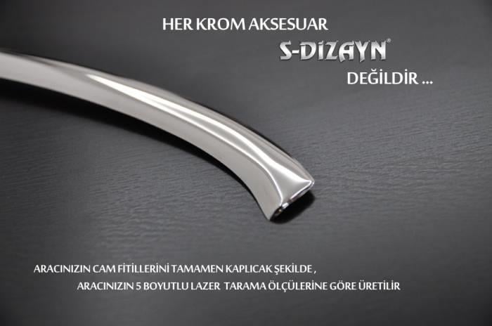 S-Dizayn Renault Fluence Krom Cam Üst Çıtası 4 Prç 2010-2016