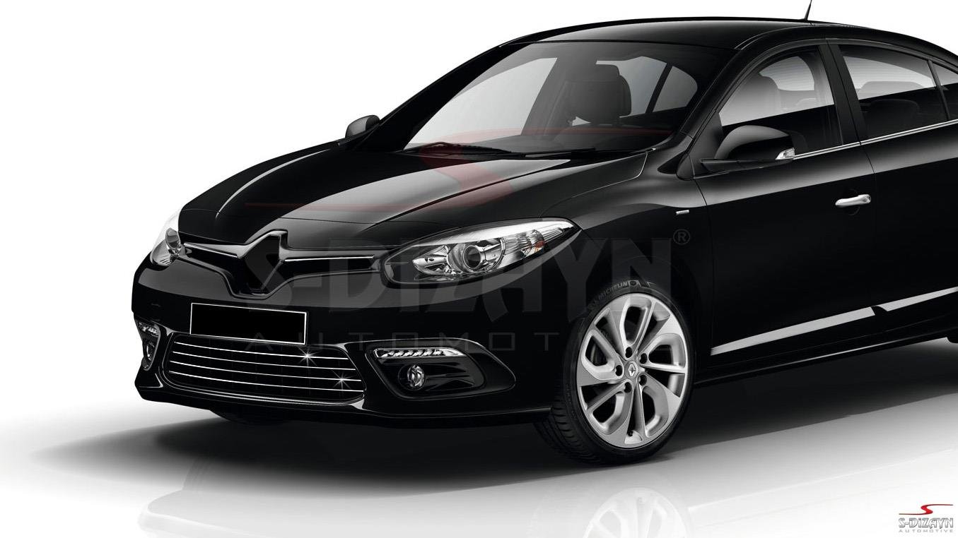 S-Dizayn Renault Fluence Krom Ön Tampon Çıtası 4 Prç. 2013-2016 Makyajlı
