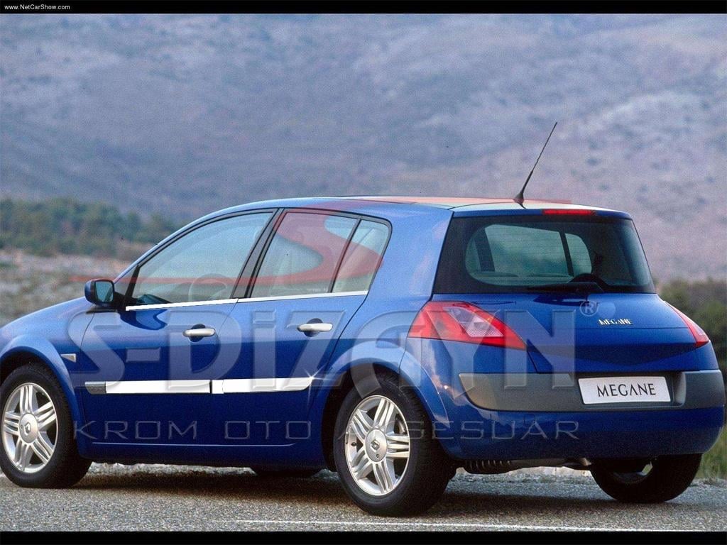 S-Dizayn Renault Megane 2 Krom Yan Kapı Çıtası 4 Prç 2004-2005
