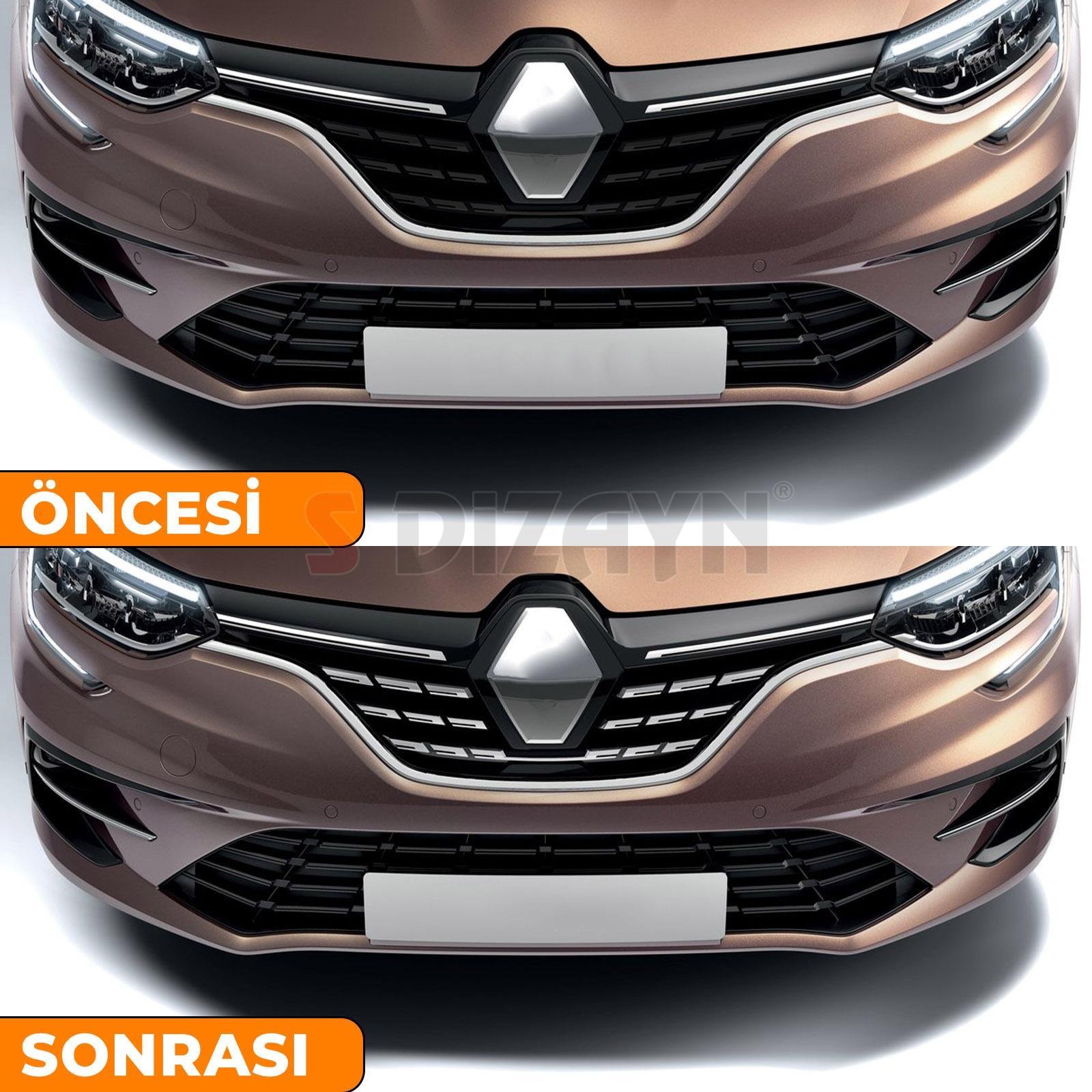 S-Dizayn Renault Megane 4 Krom Ön Panjur 5 Prç. 2020 Üzeri