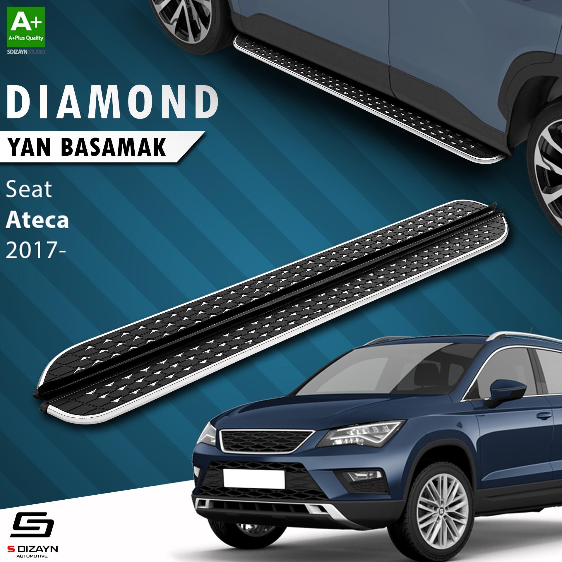 S-Dizayn Seat Ateca Diamond Krom Yan Basamak 173 Cm 2017 Üzeri A+ Kalite