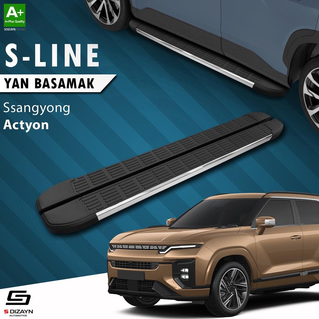 S-Dizayn Ssangyong Actyon S-Line Krom Yan Basamak 183 Cm 2024 Üzeri A+ Kalite