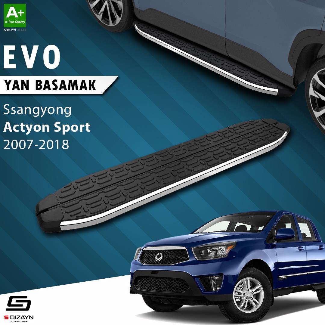 S-Dizayn Ssangyong Actyon Sports Evo Krom Yan Basamak 203 Cm 2007-2018 A+ Kalite