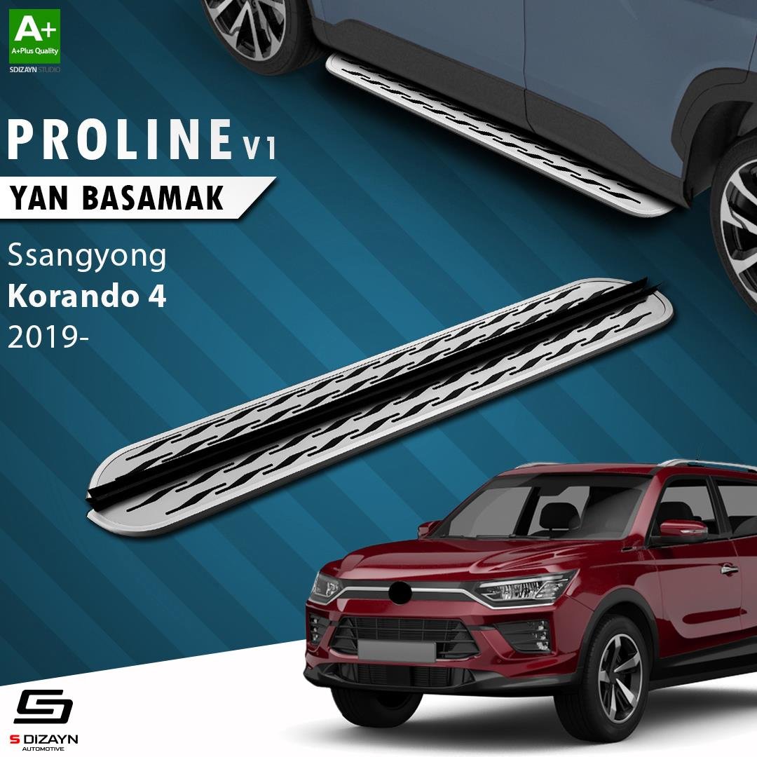 S-Dizayn Ssangyong Korando OEM Still Pro V2 Aluminyum Yan Basamak 183 Cm 2019 Üzeri A+ Kalite