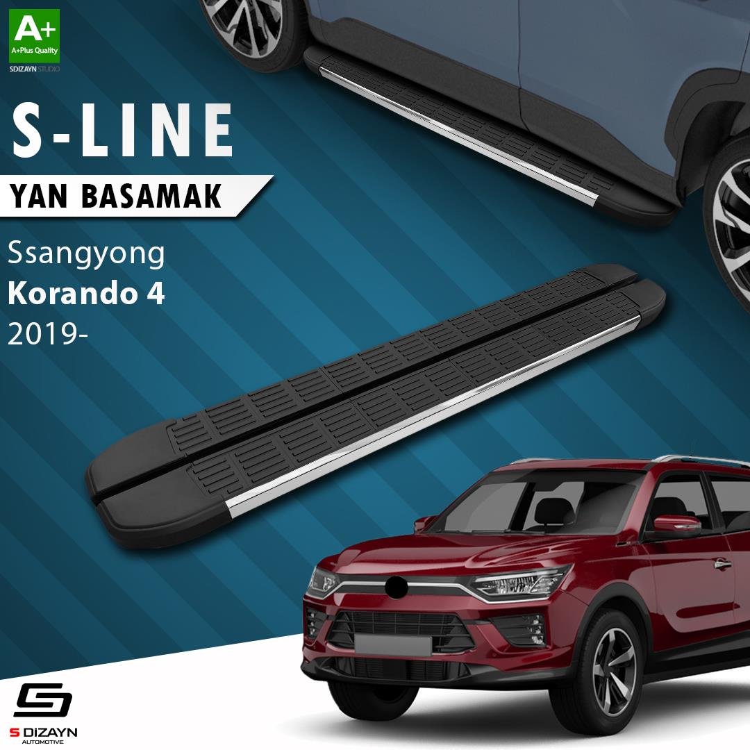 S-Dizayn Ssangyong Korando S-Line Krom Yan Basamak 183 Cm 2019 Üzeri A+ Kalite