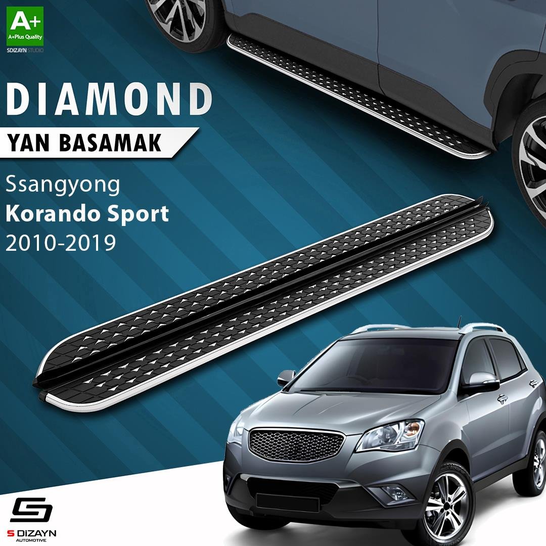 S-Dizayn Ssangyong Korando Sport Diamond Krom Yan Basamak 203 Cm 2010-2019 A+ Kalite