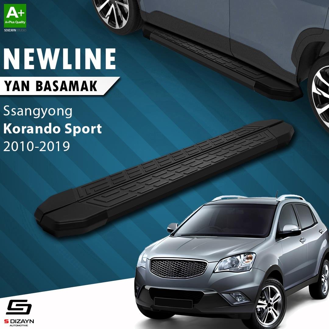 S-Dizayn Ssangyong Korando Sport NewLine Siyah Yan Basamak 203 Cm 2010-2019 A+ Kalite
