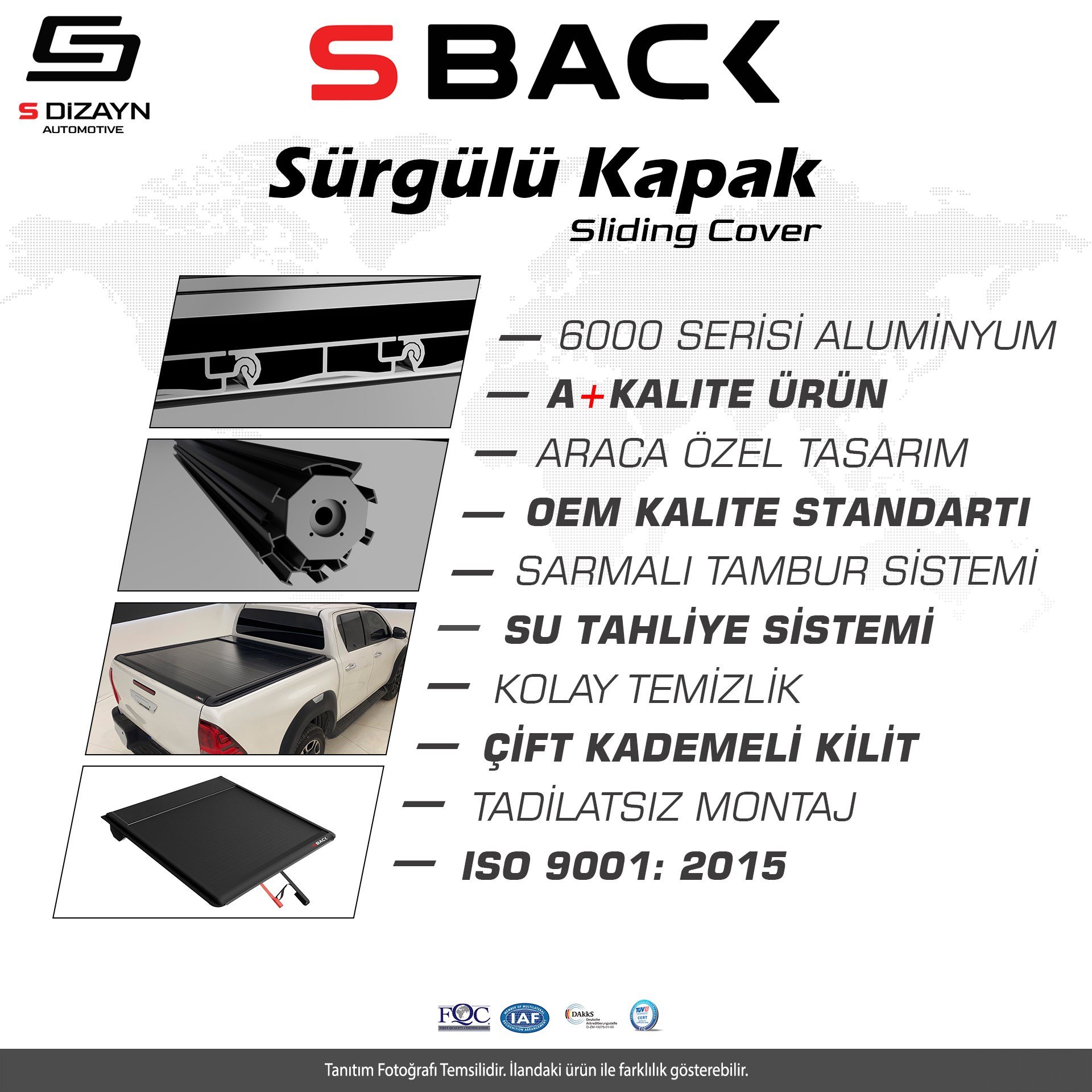 S-Dizayn Ssangyong Musso Elektrikli S-Back Sürgülü Kapak Siyah V1 2025 Üzeri