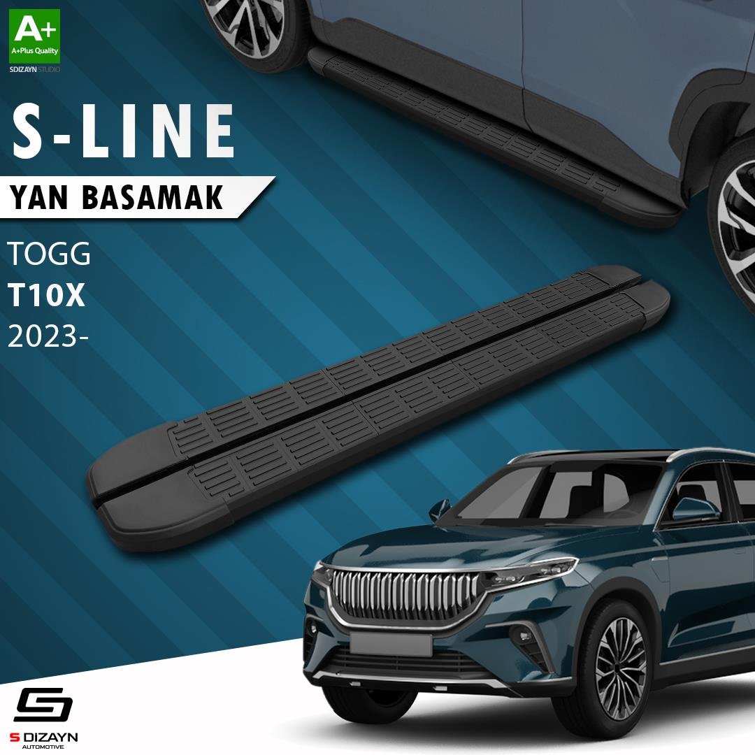 S-Dizayn TOGG T10X S-Line Siyah Yan Basamak 203 Cm 2023 Üzeri A+ Kalite