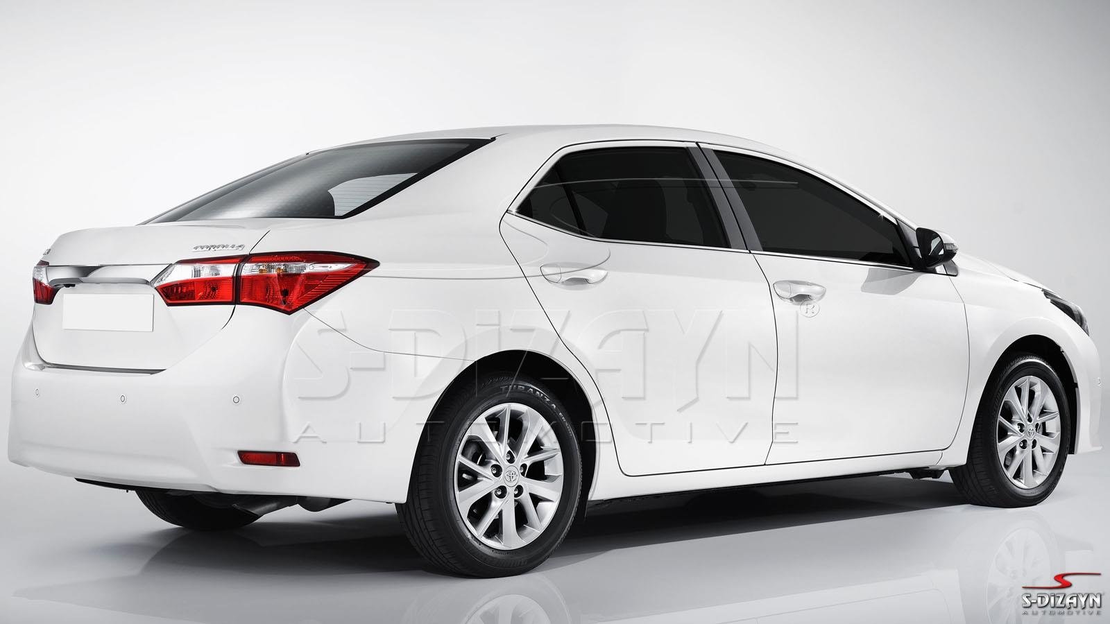 S-Dizayn Toyota Corolla Krom Cam Üst Çıtası 4 Prç. 2013-2018