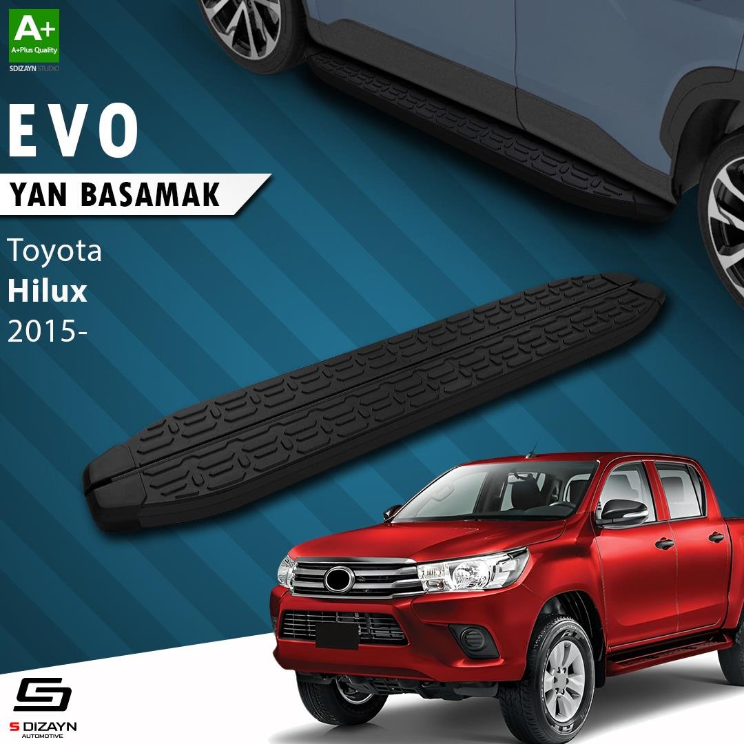 S-Dizayn Toyota Hilux 8 Evo Siyah Yan Basamak 203 Cm 2015 Üzeri A+ Kalite