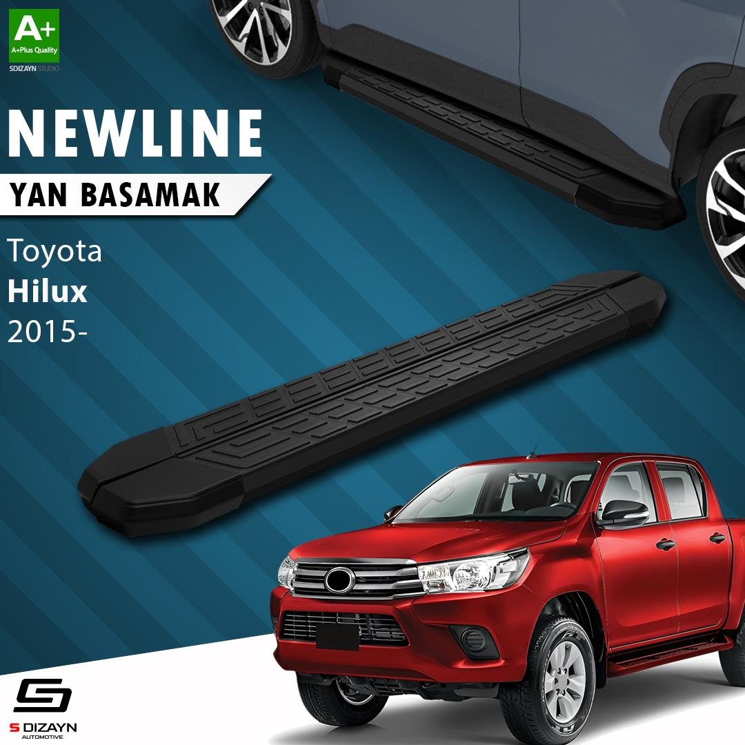 S-Dizayn Toyota Hilux 8 NewLine Siyah Yan Basamak 203 Cm 2015 Üzeri A+ Kalite