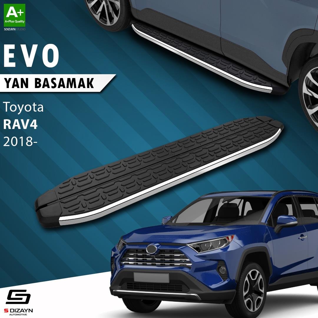 S-Dizayn Toyota RAV 4 5 Evo Krom Yan Basamak 173 Cm 2018 Üzeri A+ Kalite