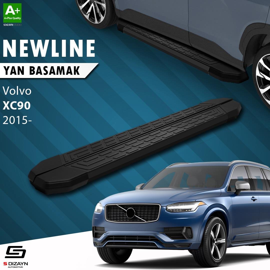 S-Dizayn Volvo XC90 2 NewLine Siyah Yan Basamak 193 Cm 2015 Üzeri A+ Kalite