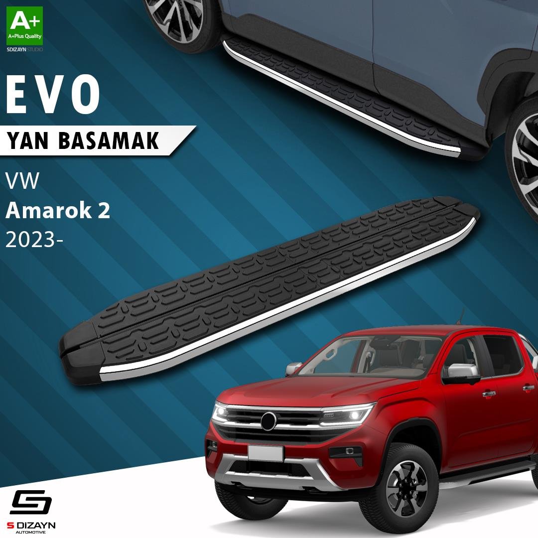 S-Dizayn VW Amarok 2 Evo Krom Yan Basamak 203 Cm 2023 Üzeri A+ Kalite