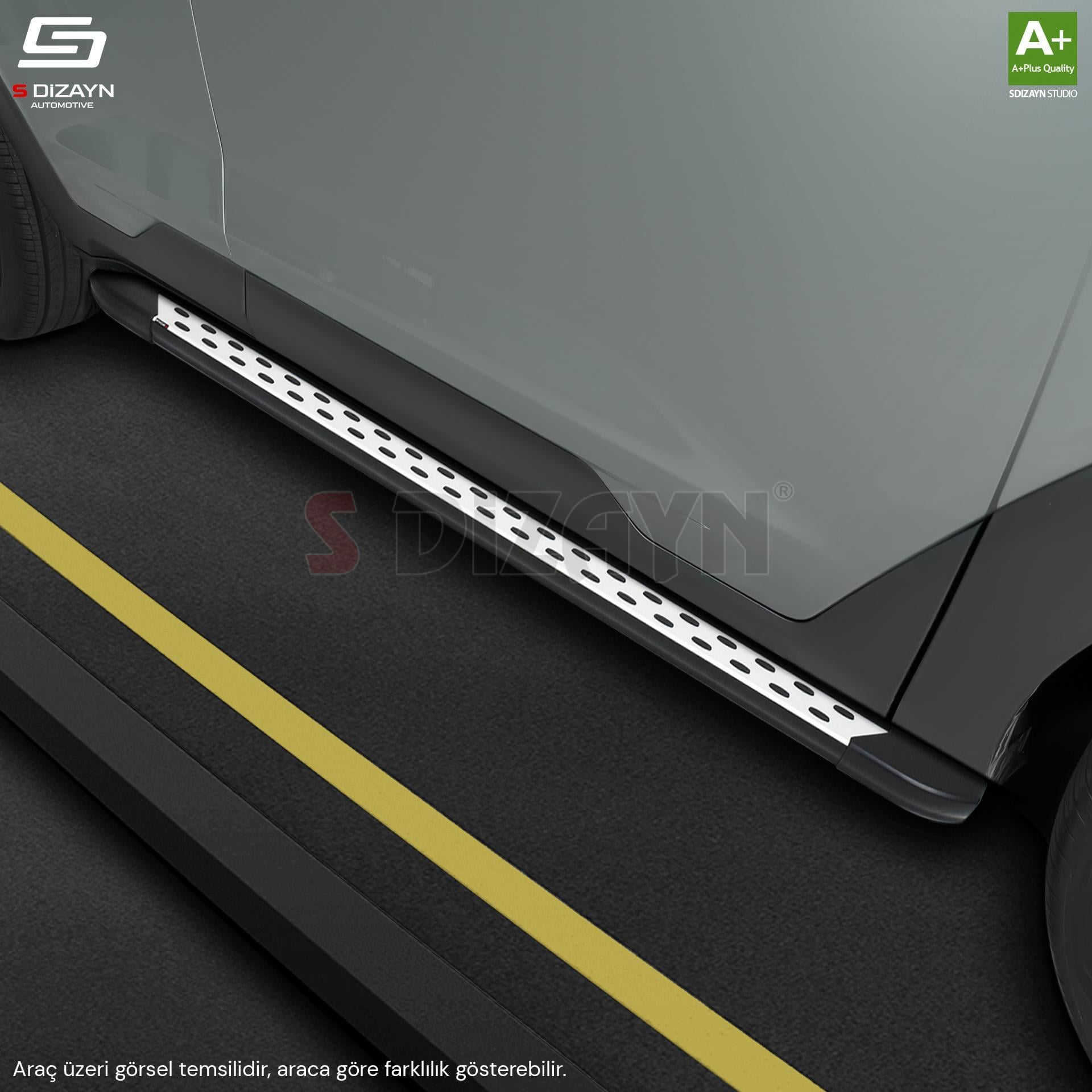 S-Dizayn VW Caddy 3 TrimLine Gri Yan Basamak 193 Cm 2004-2020 A+ Kalite