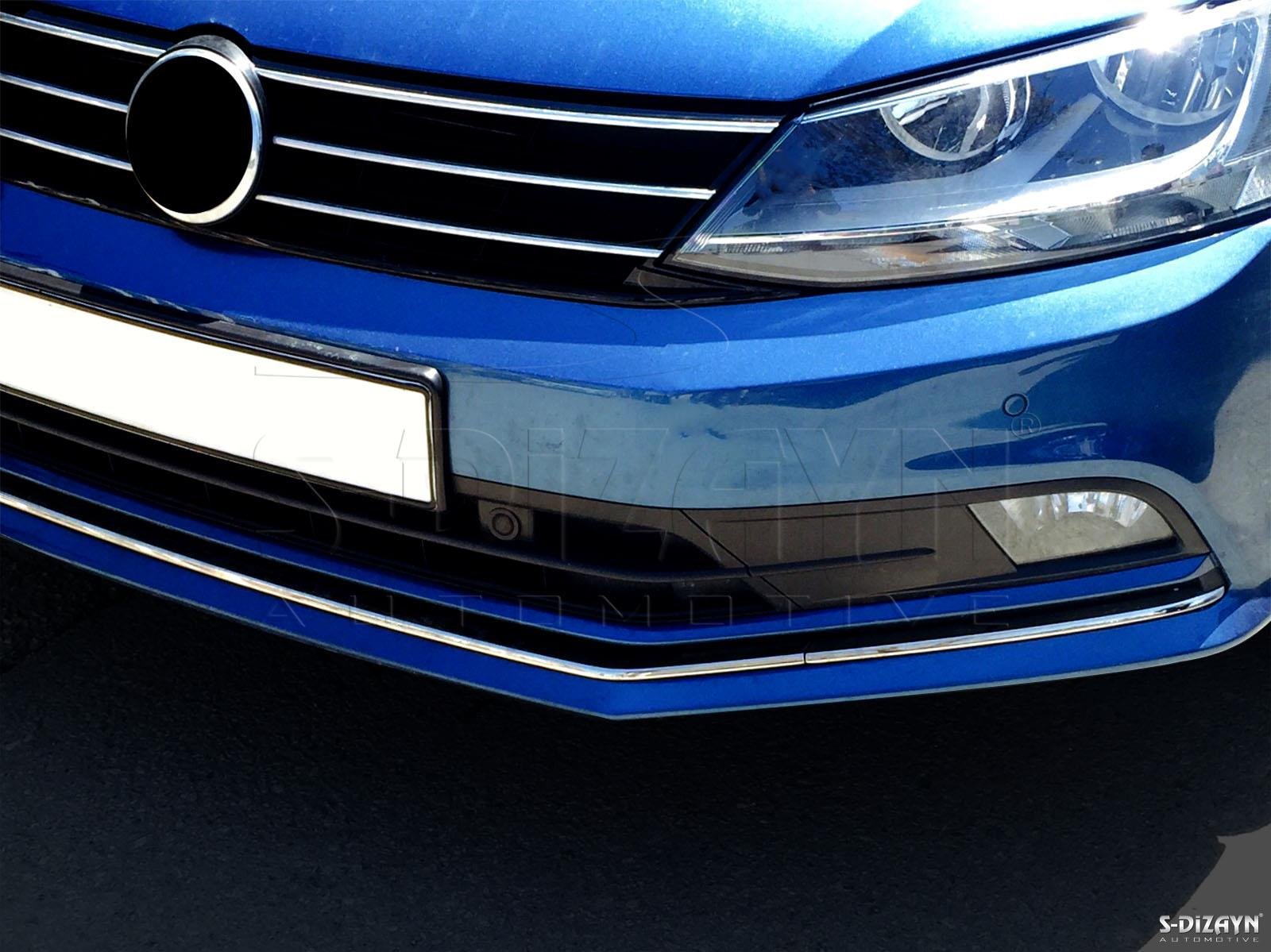 S-Dizayn VW Jetta Krom Ön Tampon Çıta 3 Prç. 2014-2019