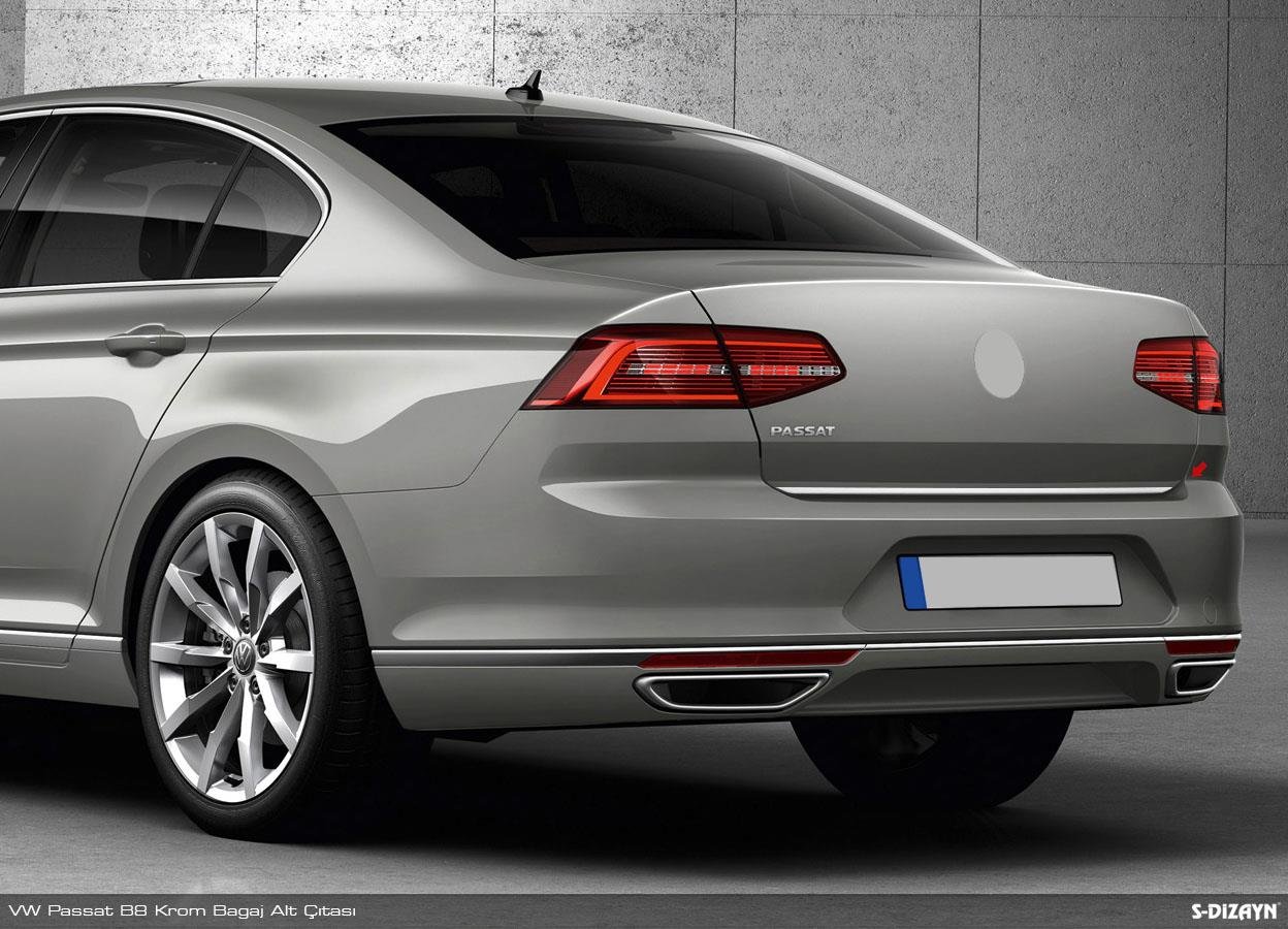 S-Dizayn VW Passat B8 Krom Bagaj Alt Çıtası 2015-2019