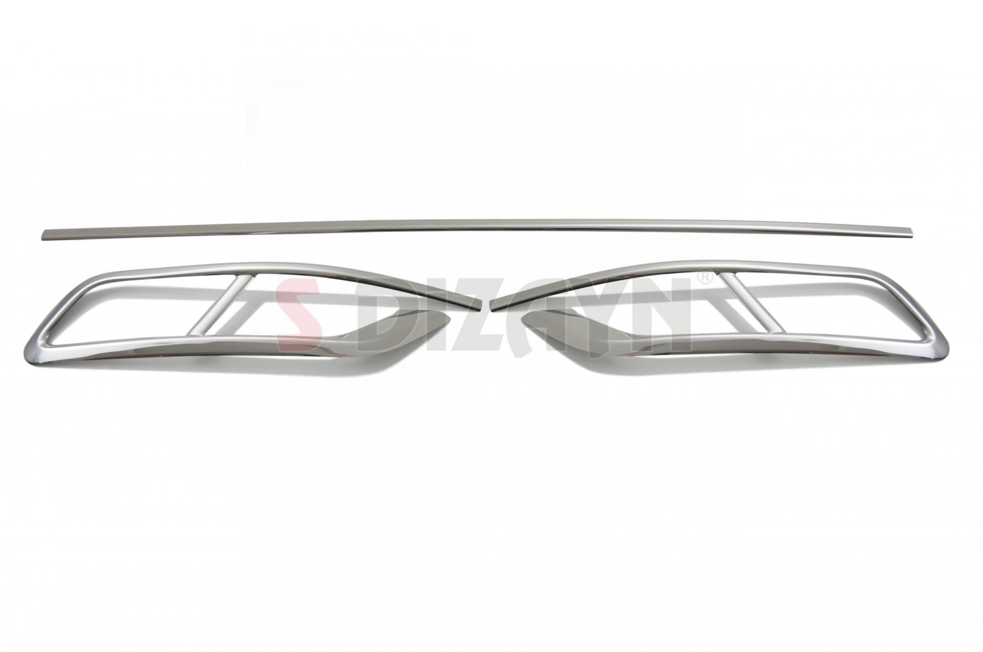 S-Dizayn VW Passat B8.5 Krom Egzoz Görünümü Difüzör 4'lü R Line 3 Parça 2019-2023