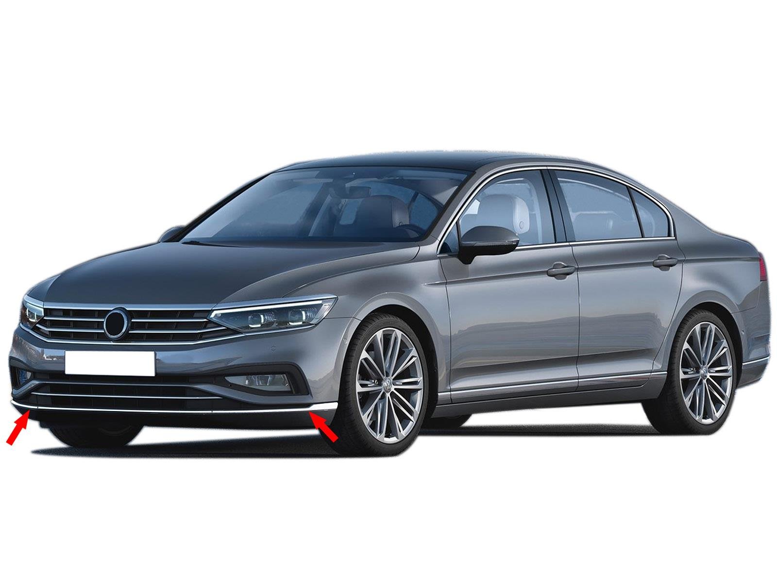 S-Dizayn VW Passat B8.5 Krom Ön Tampon Alt Çıtası 3 Parça 2019-2023