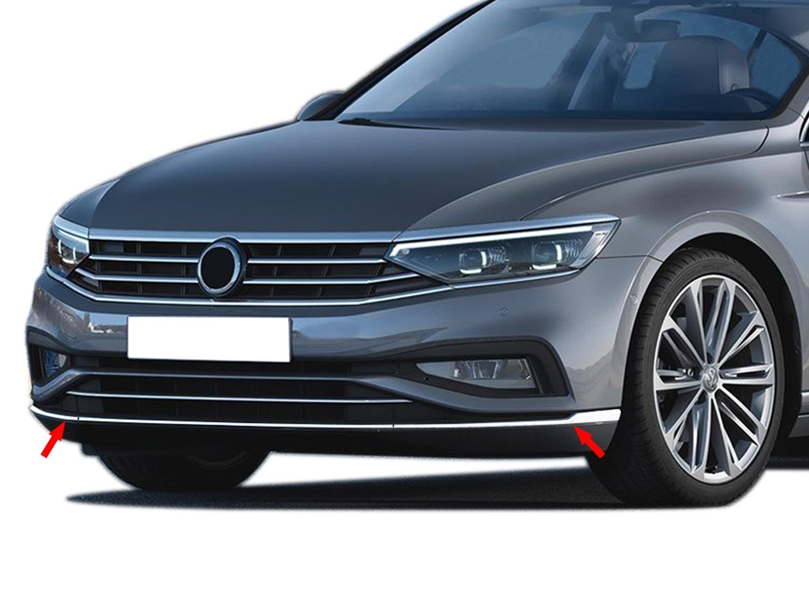 S-Dizayn VW Passat B8.5 Krom Ön Tampon Alt Çıtası 3 Parça 2019-2023