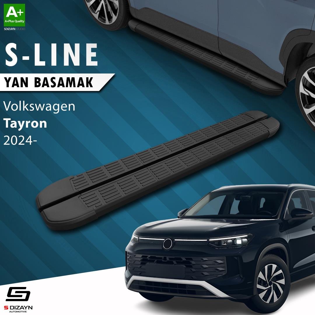 S-Dizayn VW Tayron 2 S-Line Siyah Yan Basamak 193 Cm 2024 Üzeri A+ Kalite