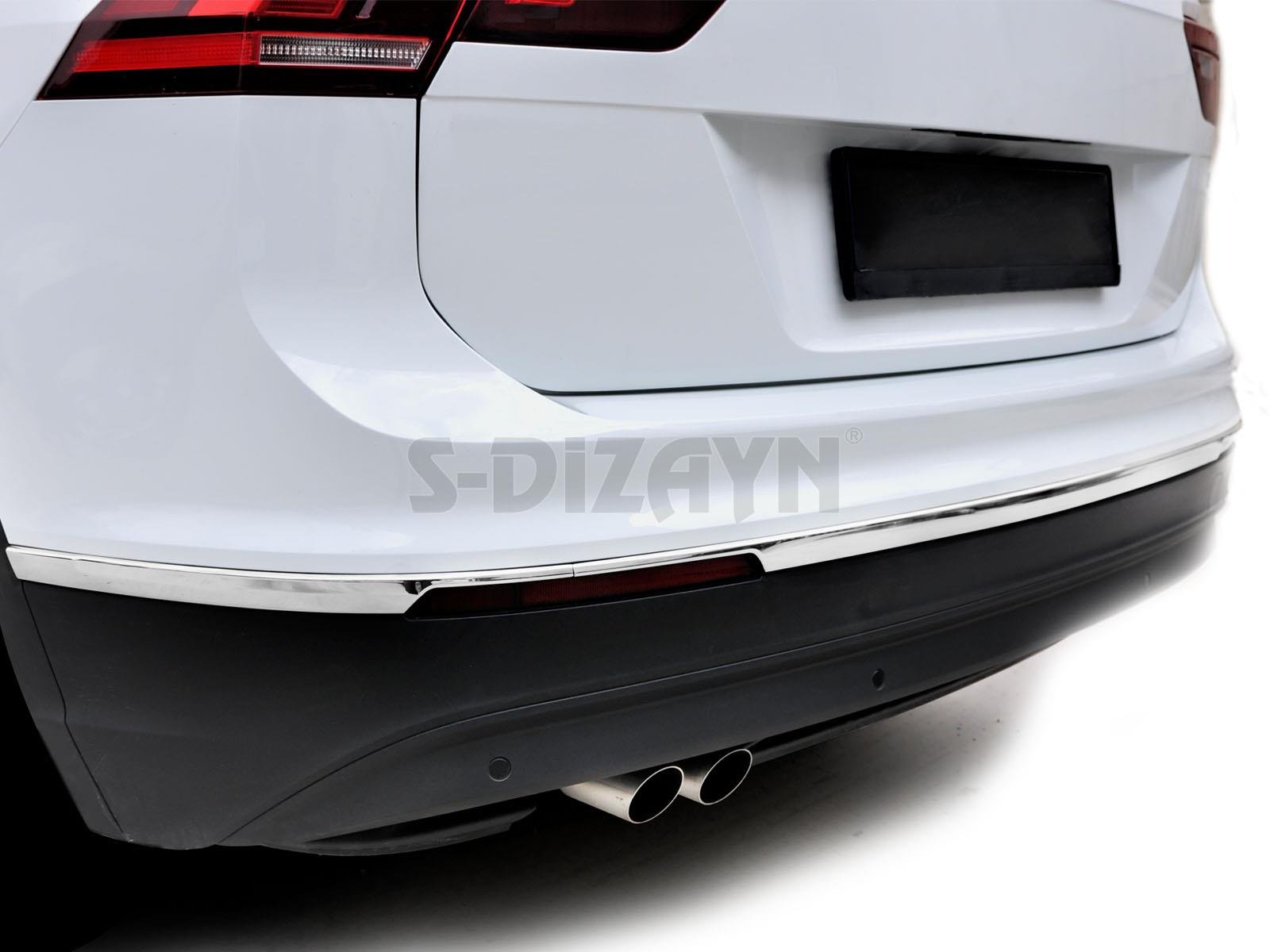 S-Dizayn VW Tiguan Krom Arka Tampon Alt Çıtası 3 Prç. 2016-2020