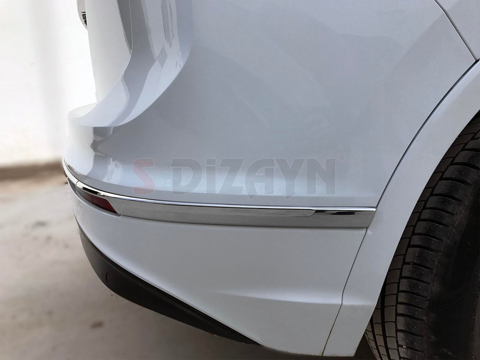 S-Dizayn VW Tiguan Krom Arka Tampon Alt Çıtası 3 Prç. 2016-2020