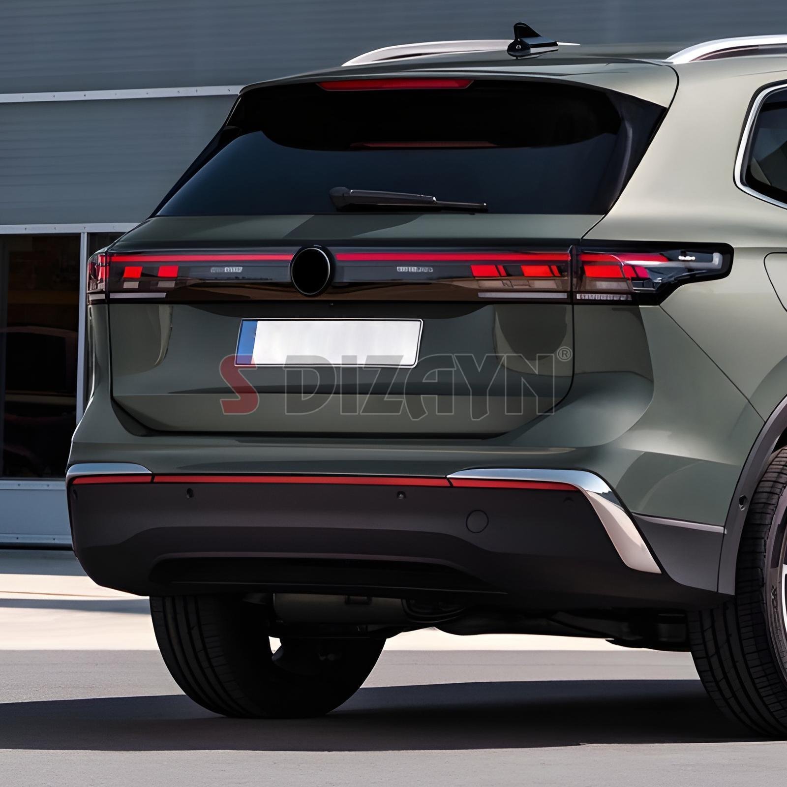 S-Dizayn VW Tiguan Krom Arka Tampon Difüzör Çıtası OEM Still 2 Prç. 2024 Üzeri A+ Kalite